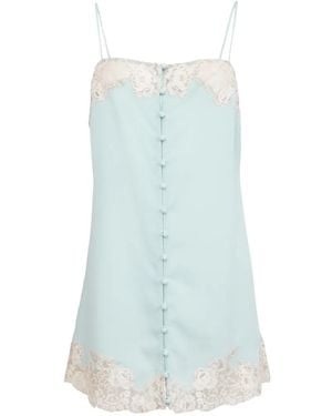 Fleur du Mal Juliet Lace Slip - Blue