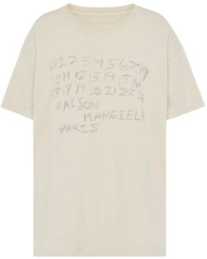 Maison Margiela Numerical Cotton T-Shirt Clothing - Natural