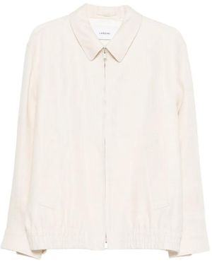 Lardini Zip-Up Bomber Jacket - White