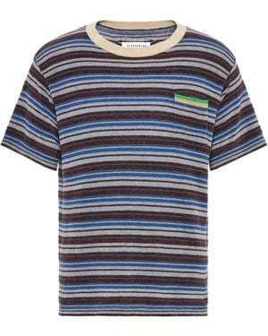 Maison Margiela Striped Wool Crewneck Jumper - Blue