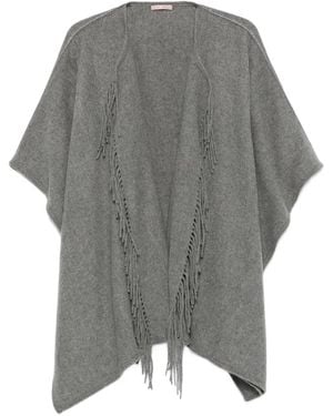Gaynor Bongard Embellished Fringe Poncho - Grey