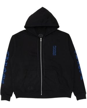 Chrome Hearts Logo-Print Zip-Up Hoodie - Black