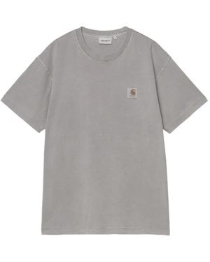 Carhartt Logo Cotton T-Shirt - Grey