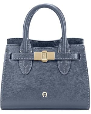 Aigner Petit Cabas Farah En Cuir Grainé - Blue