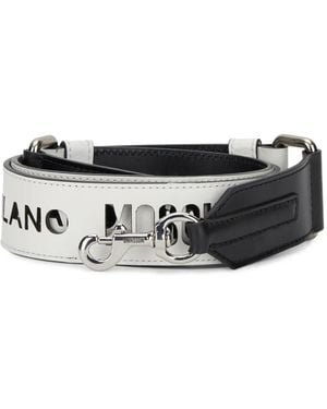Moschino Leren Tassenband Met Logo-Print - Wit