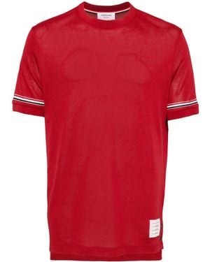 Thom Browne Cotton Stripe T-Shirt - Red