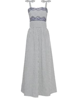 Loretta Caponi Vestido Midi Sabine - Blanco