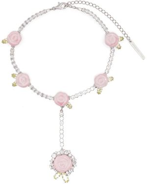 Yvmin: Women's SHUSHU/TONG Rose Necklace- (Pink) | DSML E-SHOP