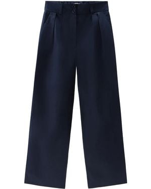 Woolrich Wide-Leg Cotton Pants - Blue