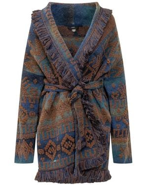 Alanui Abrigo Western Beat Con Flecos - Azul