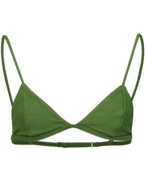 Haight Lari Ribbed-Knit Triangle Bikini Top - Green