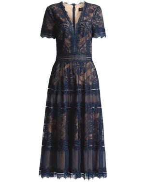Tadashi Shoji Beatrice Lace V-Neck Dress - Blue