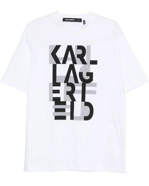 KARL LAGERFELD Print-Detail T-Shirt - White