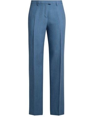 Etro Striped Straight-Leg Trousers - Blue