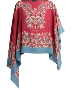 Etro Paisley-Print Asymmetric Blouse - Red