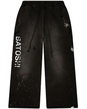 Satoshi Nakamoto Luke Logo-Print Track Trousers - Black