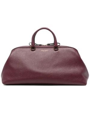 Alberta Ferretti Tote Bag Aus Gekörntem Leder Mit Logo-Detail - Lila