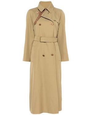 Max Mara Water-Repellent Wool-Blend Gabardine Trench Coat - Natural