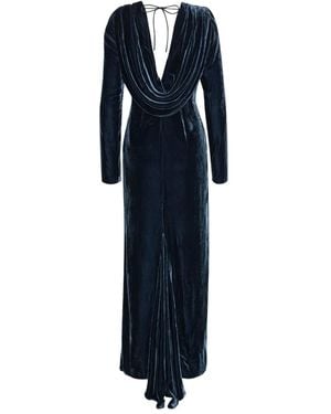 ROTATE BIRGER CHRISTENSEN Maxi-Jurk Met Diepe Hals - Blauw