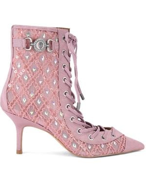 Kurt Geiger Crystal-Embellished Ankle Boots - Pink