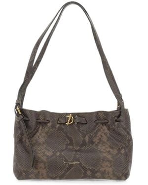Gianni Chiarini Mimi Snakeskin-Effect Shoulder Bag - Grey
