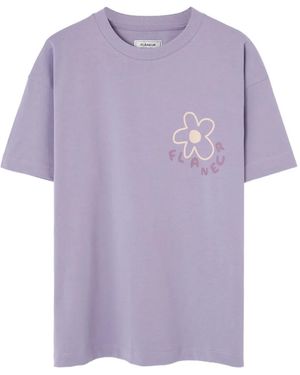 flâneur Flower-Print T-Shirt - Purple