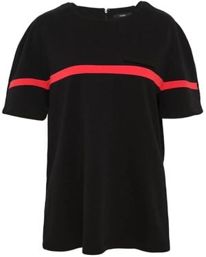 BONBOM Stripe-Detail T-Shirt - Black