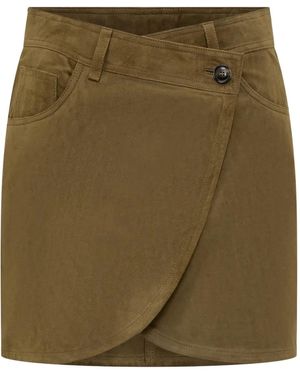 Ba&sh Button Wrap Skirt - Green
