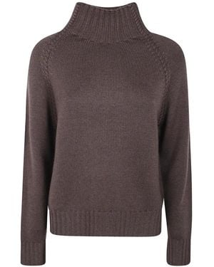 Rossopuro V-Ausschnitt-Pullover Mit Raglanärmeln - Braun