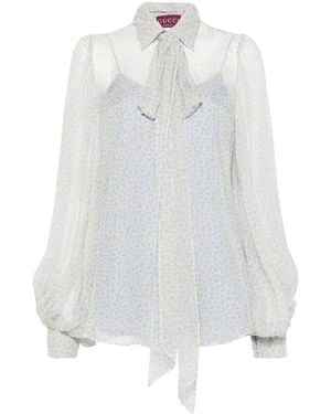 Gucci Camisa Estampada - Blanco