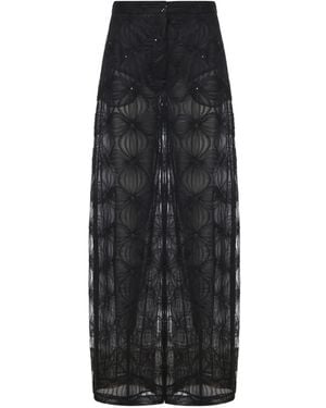 Genny Sequin-Embellished Palazzo Pants - Black