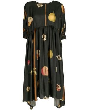 Uma Wang Fruit-Print Maxi Dress - Black