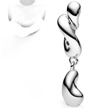 Maria Black Whirl Drop Huggie Earring - Metallic