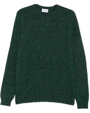 Scaglione Crew-Neck Flecked Jumper - Green