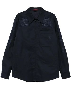 Gucci フローラル ジャケット - ブルー