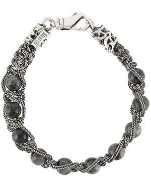 Emanuele Bicocchi Beaded Braided-Chain Bracelet - Metallic