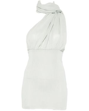 AYA MUSE Thea Scarf-Detail Mini Dress - White