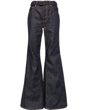 Sacai Denim Flared Jeans - Blue