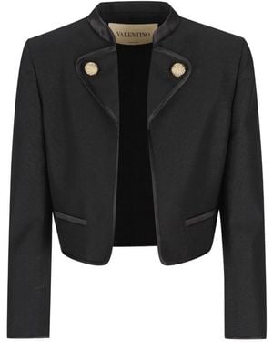 Valentino Garavani Button-Embellished Cropped Jacket - Black