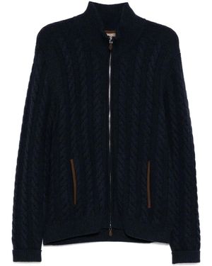N.Peal Cashmere Richmond Cable Pullover - Blau