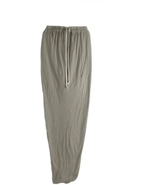 Rick Owens Drawstring-Waist Rear-Slit Maxi Skirt - Grey