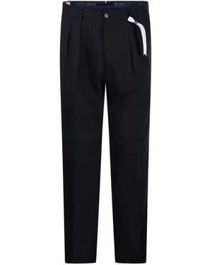 Santaniello Pleated-Front Trousers - Blue
