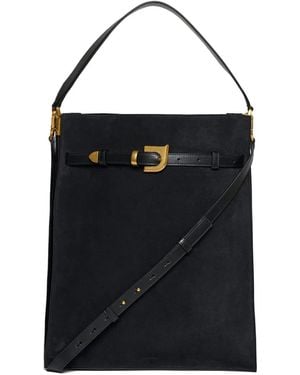 Nanushka Maxi Harmonica Buckle-Detail Tote Bag - Black