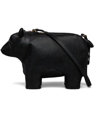 Thom Browne Bear-Motif Shoulder Bag - Black