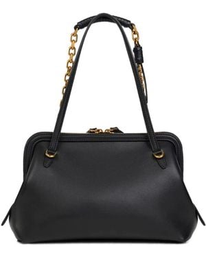 Etro Leren Schoudertas Met Ketting Afwerking - Zwart