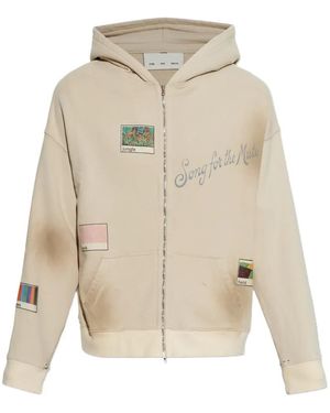 Song For The Mute Graphic-Print Zip-Up Hoodie - Natural