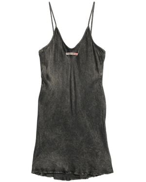 DIESEL Cassidy Acid-Wash Logo-Patch Mini Dress - Black
