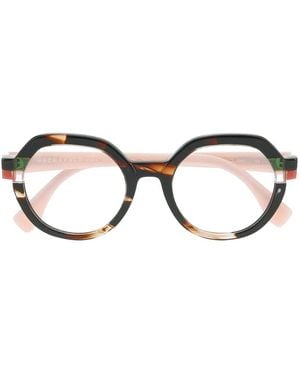 Face A Face Brille Mit Geometrischem Gestell - Braun