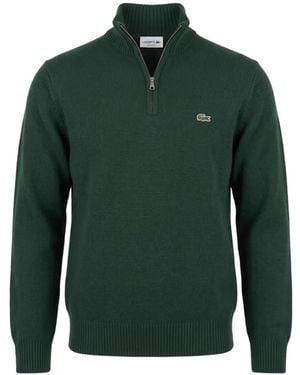 Lacoste Pullover Mit Kurzem Reißverschluss - Grün
