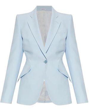 McQueen Button Fitted Jacket - Blue